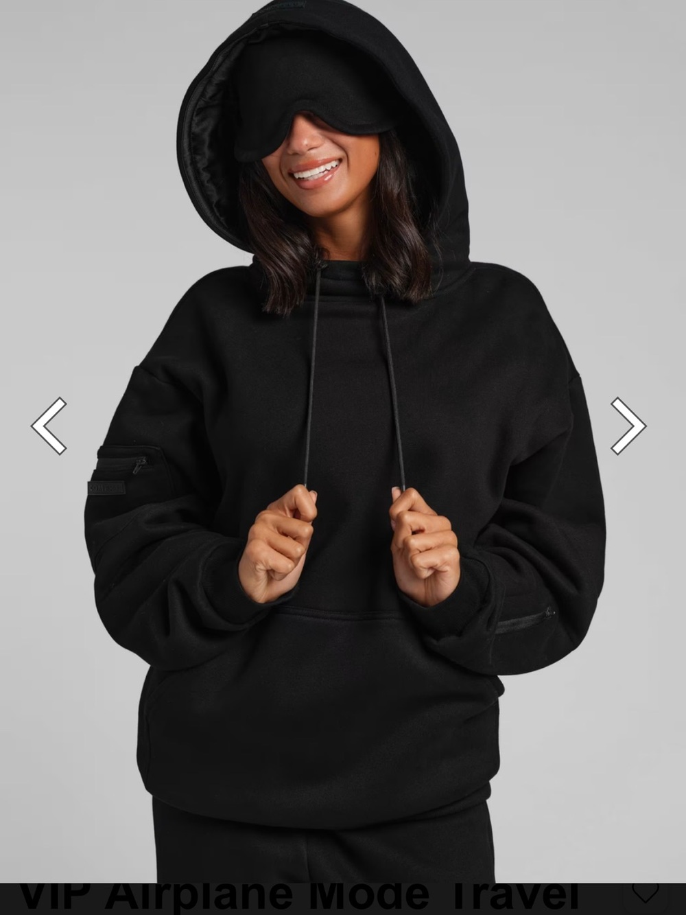 Comfrt Women's Black Hooded Pullover Sweatshirt - Relaxed Fit